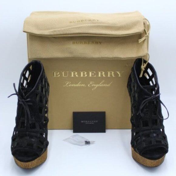Burberry Prorsum Peep Toe Cage Booties Sz 10 NWOT - Picture 1 of 7
